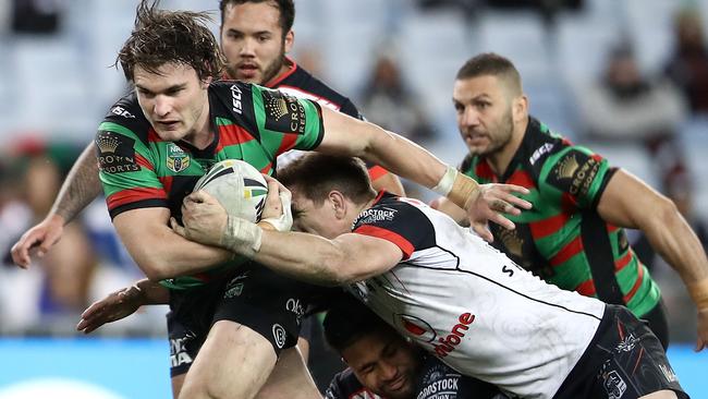 Angus Crichton in action for the Rabbitohs.