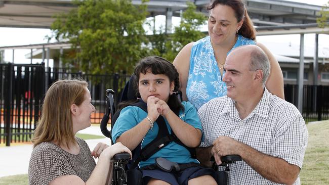 Pictured is (left) teacher Rachael Casha with Donna and Claude Buda and their Daughter Annelise, 6.