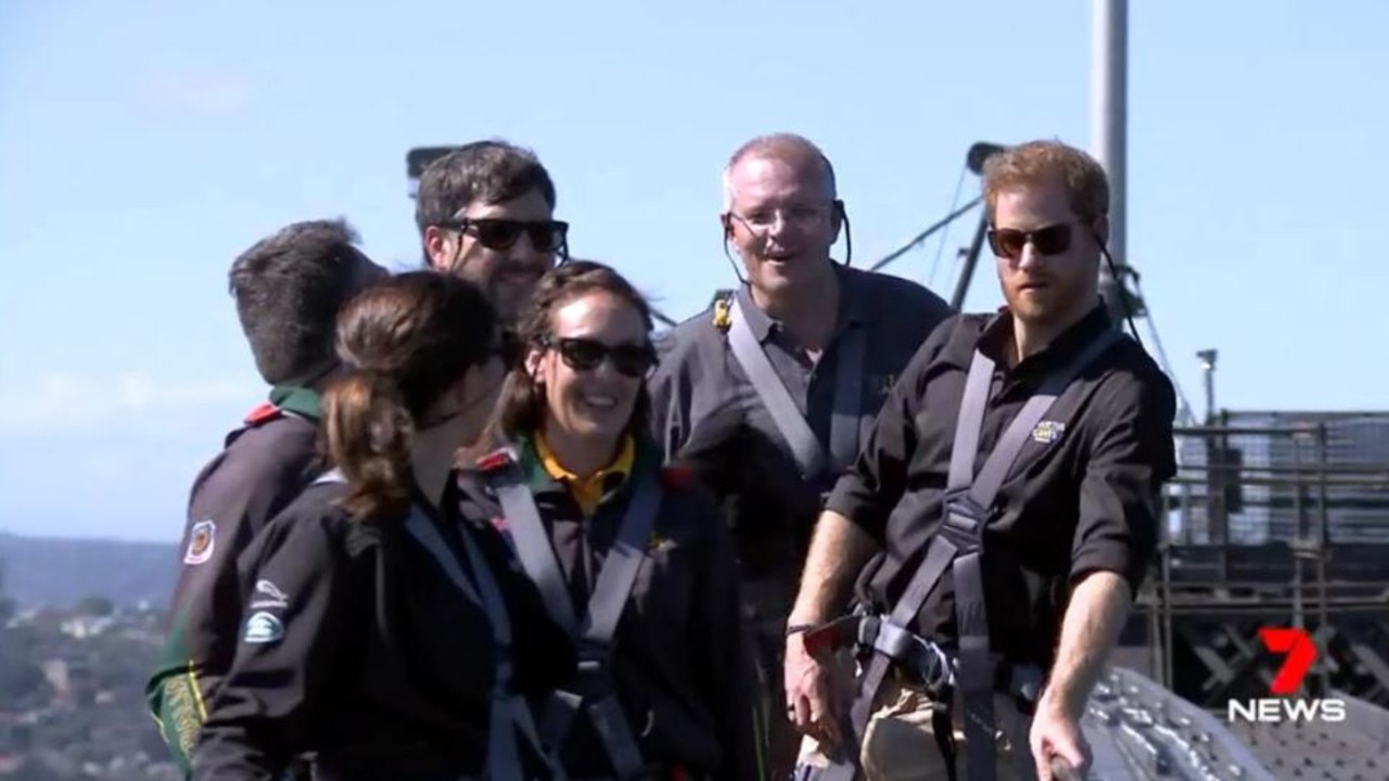 Prince Harry, Scott Morrison and members of the Invictus Games Australia team.