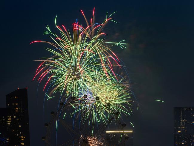 People got to the city early to get a good view of the fireworks display. Picture: Mark Stewart