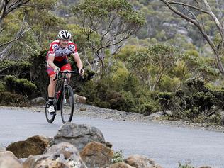 Alexander Edmondson. Stage one of the 2014 Tour of Tasmania bicycle (road cycling) race. Waterworks reserve to the summit of Mt Wellington. Time trial, won by Ben Dyball.