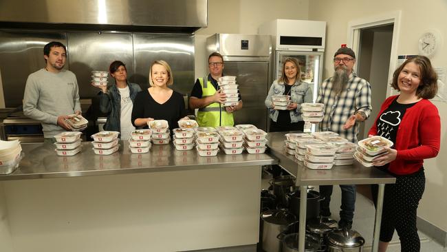 Dylan Kemp, Telina Menzies, Holly Deans, Tass and Danche Marinopoulos, Stephen Barrington and Alice Garrick. Picture: Hamish Blair