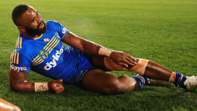 Semi Radradra’s night was cut short by a knee injury. Picture: Mark Evans