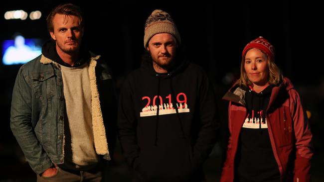 (Left to right) Jak McClory, Mitchell Hand and Jacklyn Barnard at Gallipoli. 