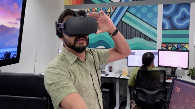 A photo of virtual reality programs being tested at Rotor Studios – one of the companies based on the north shore.