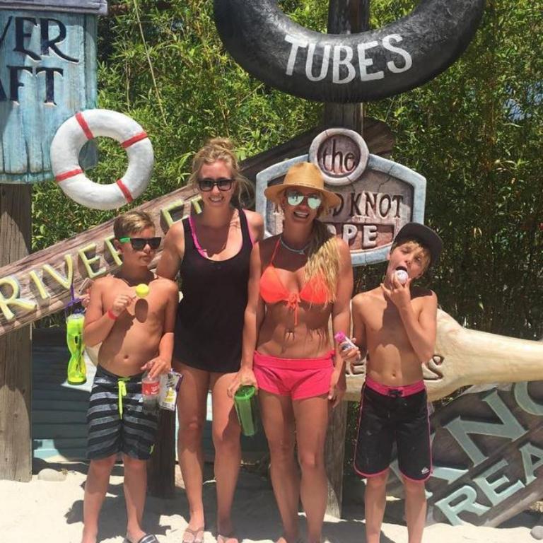 Britney Spears looks better than ever on a family day at the water park, “Hurricane Harbor whoop whoop!” Picture: Instagram