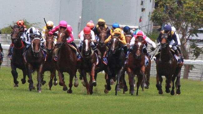 Horses race on Magic Millions day at the Gold Coast. Picture: Mike Batterham.