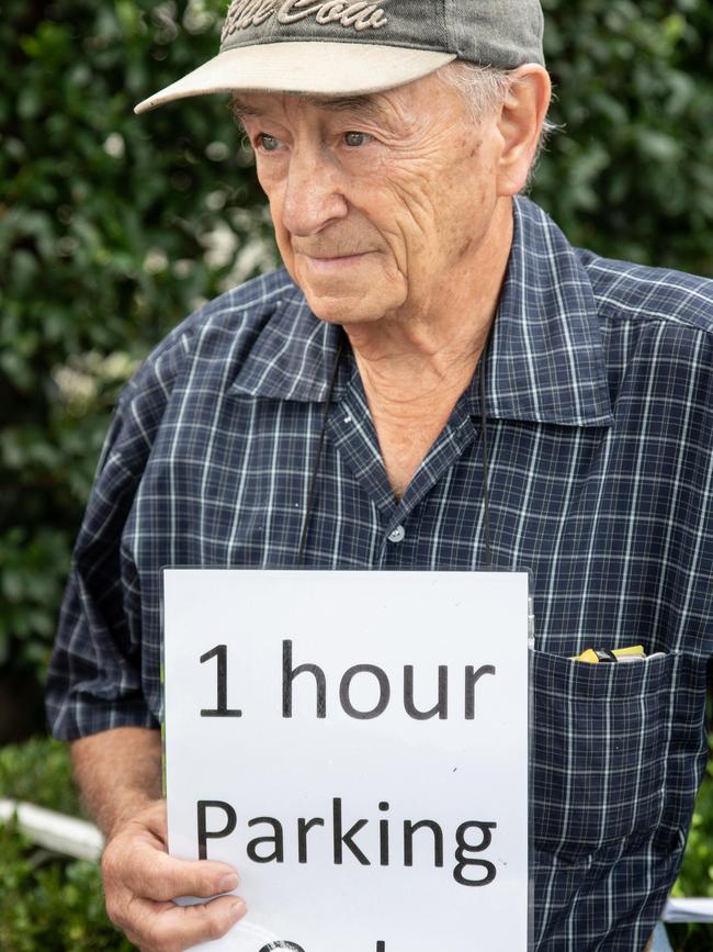 Residents protest to get three-hour parking reduced to one-hour zones. Picture: Flavio Brancaleone