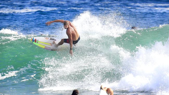 Former world number one surfer Mick Fanning at Snapper Rocks. Picture: Scott Powick.