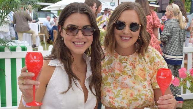 Courtney and Gabrielle at the Rockhampton Jaguar Land Rover Pop-Up Polo on June 3, 2023. Picture: Aden Stokes