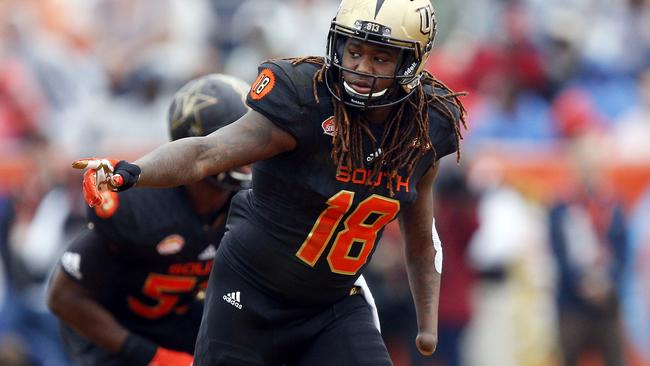 Aspiring NFL linebacker Shaquem Griffin during a college game. Picture: AP