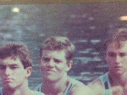 Scott Morrison, centre, rowing for Sydney Boys High School.