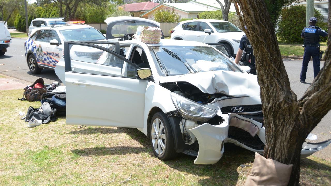 The woman suffered minor injuries and was taken to the Toowoomba Hospital.