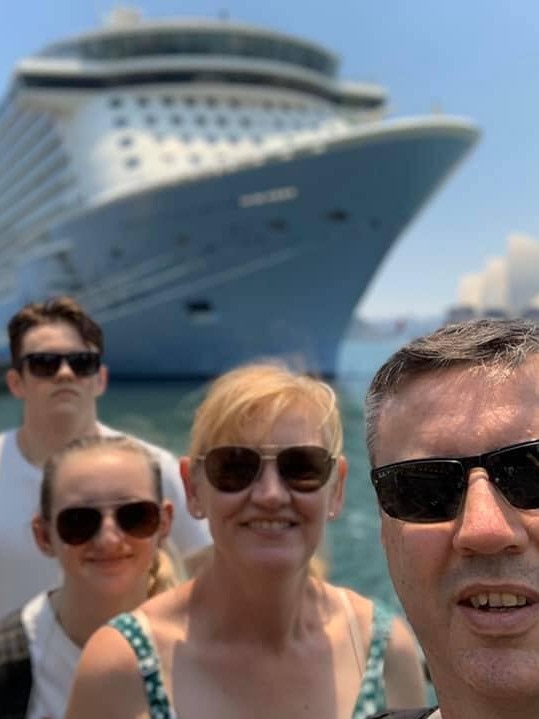 Anthony and Kristine Langford with children Winona and Jesse ahead of their ill fated trip to White Island, New Zealand.