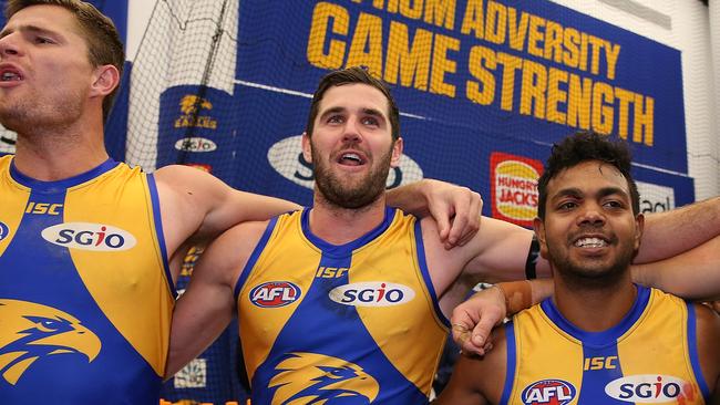 Nathan Vardy, Jack Darling and Willie Rioli are flying high. Pic: Getty Images