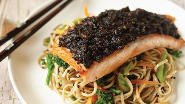 Nori-crusted salmon.