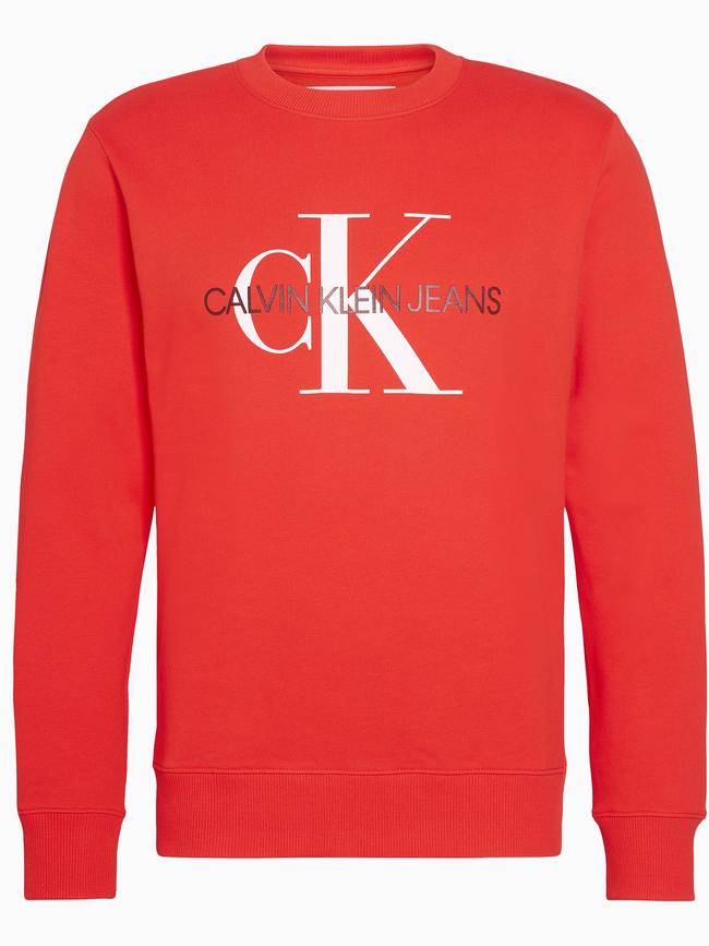 Red-y! A unisex sweater from Calvin Klein. Picture: Calvin Klein