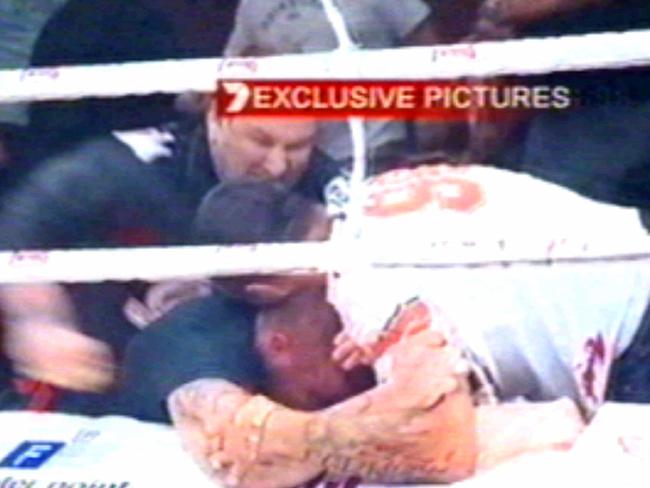 Footage of the brawl. Picture: Channel 7.