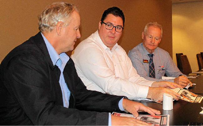 ELECTION ISSUE: Blacks Real Estate director Greg Lewis (left), Dawson MP George Christensen and PRD Nationwide Mackay principal Greg Chappell discuss negative gearing. Picture: Luke Mortimer