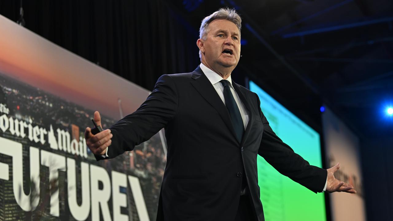 Demographer Bernard Salt speaks at the Future Brisbane Summit at Howard Smith Wharves, Brisbane Photo: Lyndon Mechielsen/Courier Mail