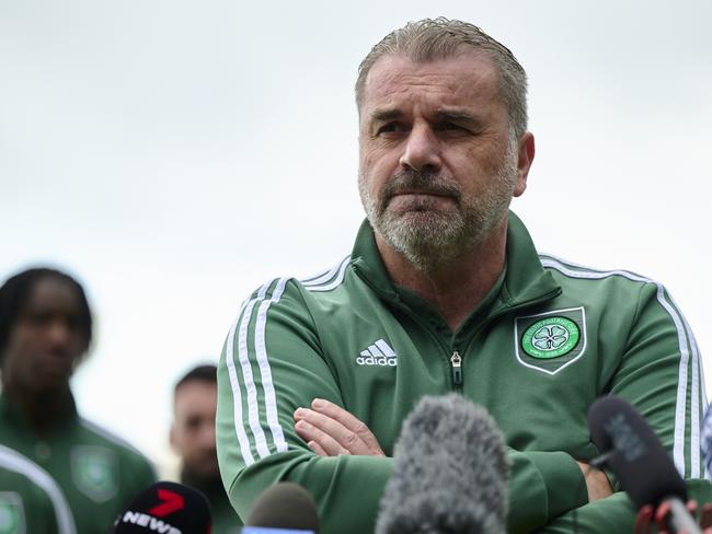 SYDNEY, AUSTRALIA - NOVEMBER 16: Ange Postecoglou speaks to the media during a Sydney Super Cup media opportunity at Hickson Rd Reserve on November 16, 2022 in Sydney, Australia. (Photo by Brett Hemmings/Getty Images for Bursty)