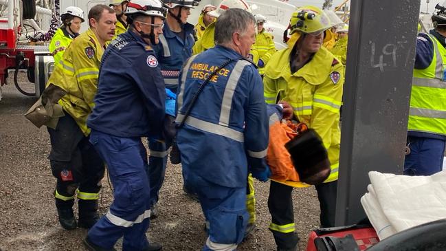 Man suffered serious leg injuries after steel plates collapsed on him in a workplace incident in Singleton. Supplied.