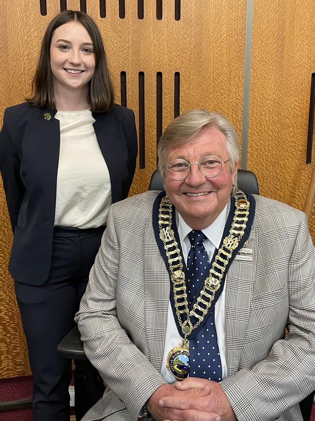 Newly-elected Deputy Mayor Imogen Draisma and Mayor Neil Reilly. Picture: Dylan Arvela