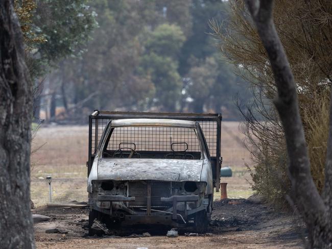 A burnt out car. Picture: Jason Edwards