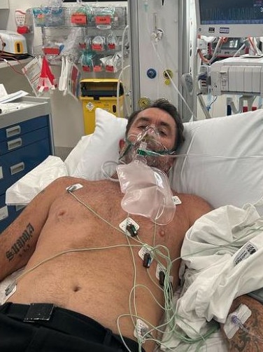 Dylan Longbottom in hospital after his horror wipeout. Pictures: Instagram/Dylan Longbottom