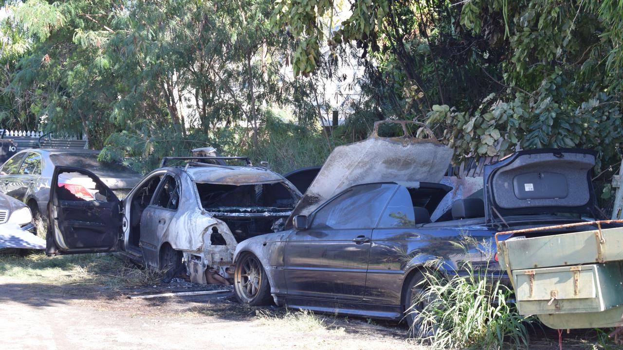 Police declared a crime scene after two cars were discovered burnt out on East Lane on May 7. Picture: Aden Stokes