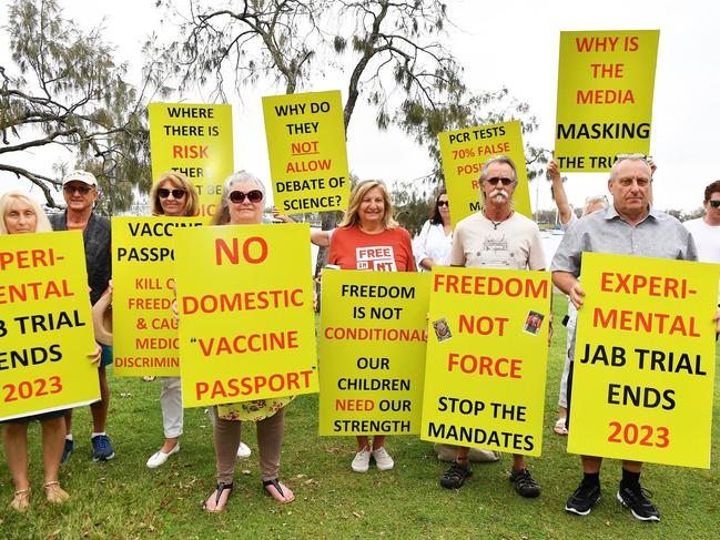 The recent protest in La Balsa Park, Mooloolah. Picture: Patrick Woods