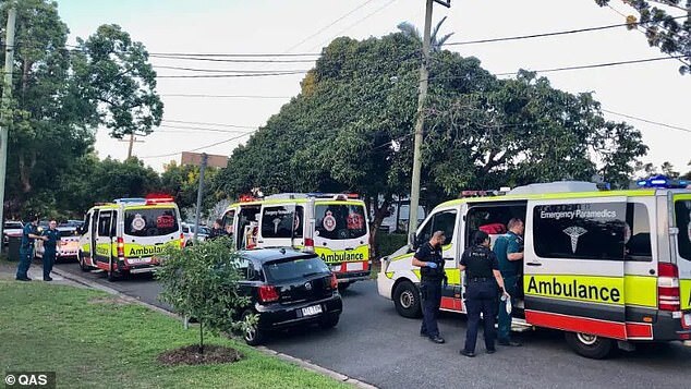 Paramedics at the scene of the boat crash in Chelmer. Picture: QAS