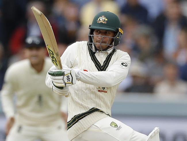 LONDON, ENGLAND - AUGUST 16: Usman Khawaja of Australia bats during day three of the 2nd Specsavers Ashes Test between England and Australia at Lord's Cricket Ground on August 16, 2019 in London, England. (Photo by Ryan Pierse/Getty Images)