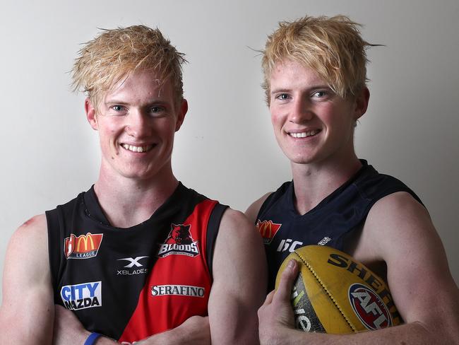 SANFL - Twin brothers set to play against each on Tuesday night - John Noble playing for West and his brother Mark for South Adelaide. Picture Sarah Reed