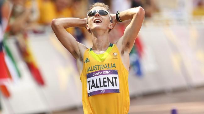 Jared Tallent takes second at the 2012 London Olympics - but his silver later became gold. Picture: Brett Costello