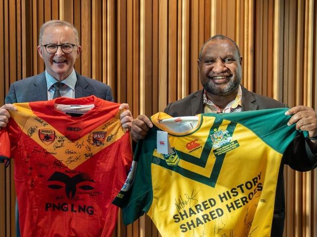 Supplied image of Australian Prime Minister Anthony Albanese and Papua New Guinean Prime Minister James Marape. Photo - PMO