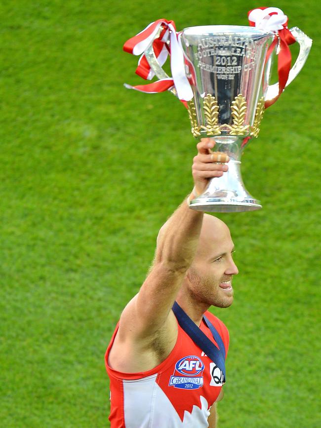 Jarrad McVeigh co-captained the Swans’ 2012 flag.