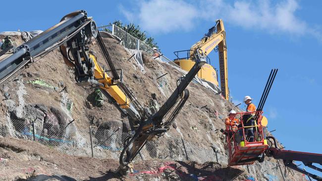 Gold Coast City Council projects on the southern end of the Gold Coast. Kirra Hill slope stabilization project. Picture Glenn Hampson