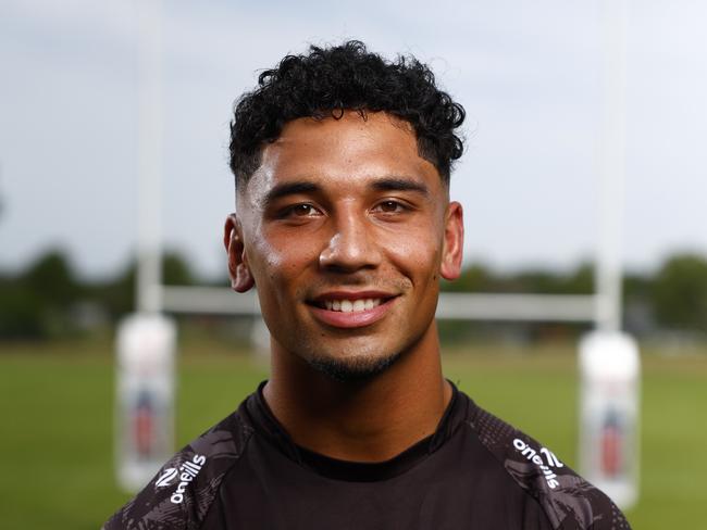 DAILY TELEGRAPH MARCH 6, 2024. Penrith Panthers player Izack Tago ahead of their round 1 clash with the Storm, pictured at the Panthers Rugby League Academy. Picture: Jonathan Ng