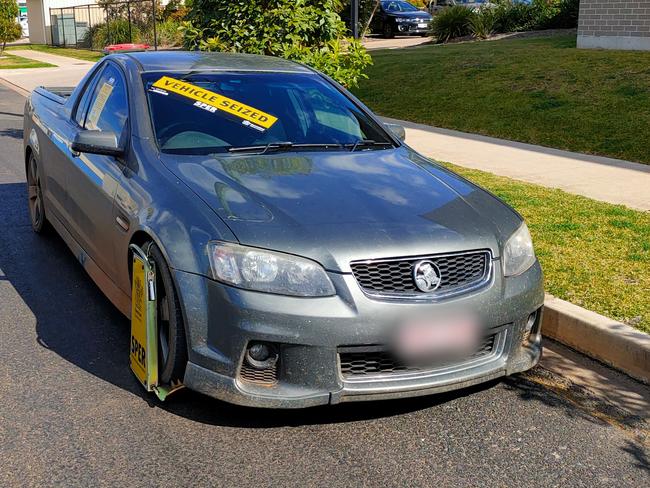 A Holden Ute seized by SPER enforcement agents in Kingaroy for outstanding SPER debts.