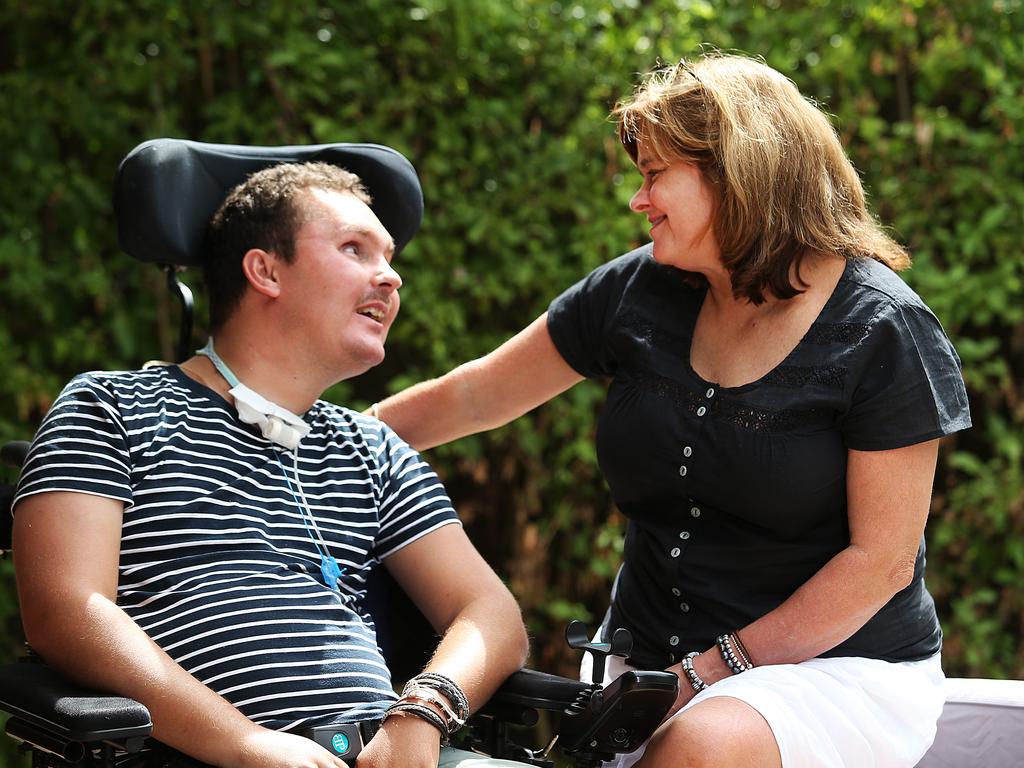 Sam with his mum, Katie. Picture: Danny Aarons