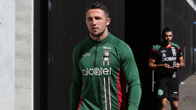 Sam Burgess insisted he will be fine for South Sydney’s big clash with the Roosters. Picture: Brett Costello