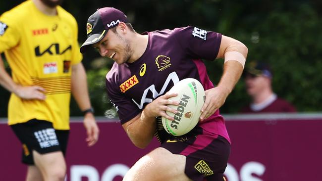 Billy Walters is in a five-way battle for the Broncos’ No. 6 jumper for round 1. Picture: Zak Simmonds