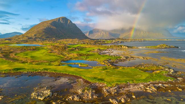 Imagine playing a round at the remote Lofoten Links, the world’s most northerly 18-hole course. Picture: Katie Martynowicz (Visit Lofoten).