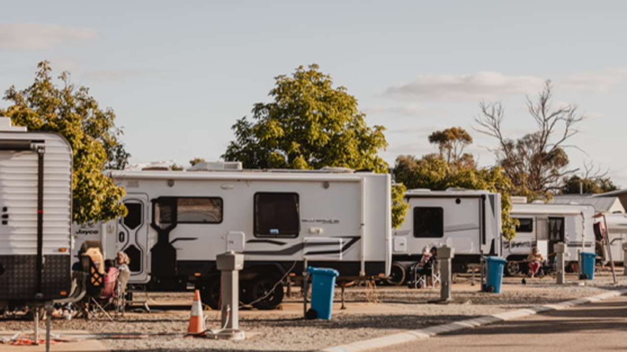 The park has 11 powered caravan sites there is a modern amenities block, laundry facilities, a campers kitchen and a grassed area for tents. Picture: Supplied