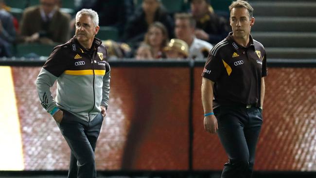 Chris Fagan and Alastair Clarkson. Picture: AFL Media