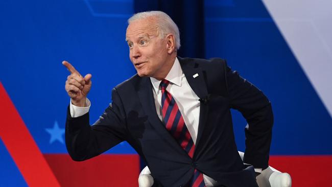 Joe Biden during a town hall event in Ohio this week. Picture: AFP