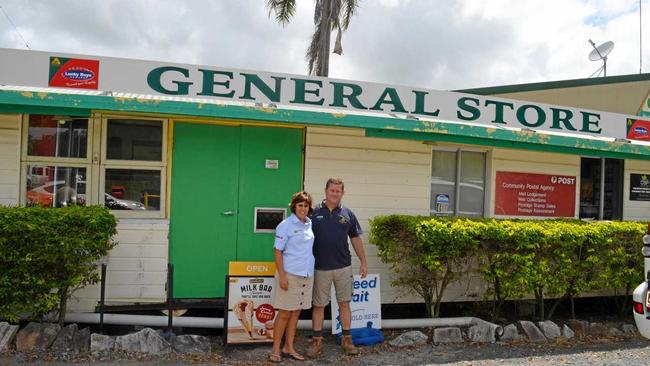 NEW BUILDING: Michelle and Adrian Zarb plan to get rid of the old general store building at CRT on the Bruce Hwy at Mount Ossa to build a petrol station and hairdressing salon. Picture: Shakira Sellen