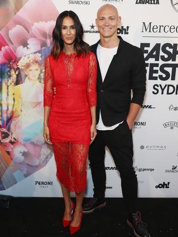 Lindy Klim and Michael Klim arrive at the MB Presents Australian Style show during Mercedes-Benz Fashion Festival Sydney. Picture: Getty