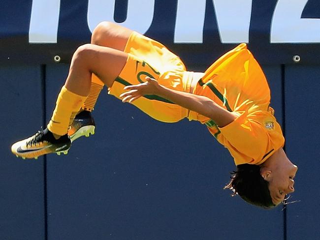 Matilda Sam Kerr after scoring a hat-trick against Japan recently.